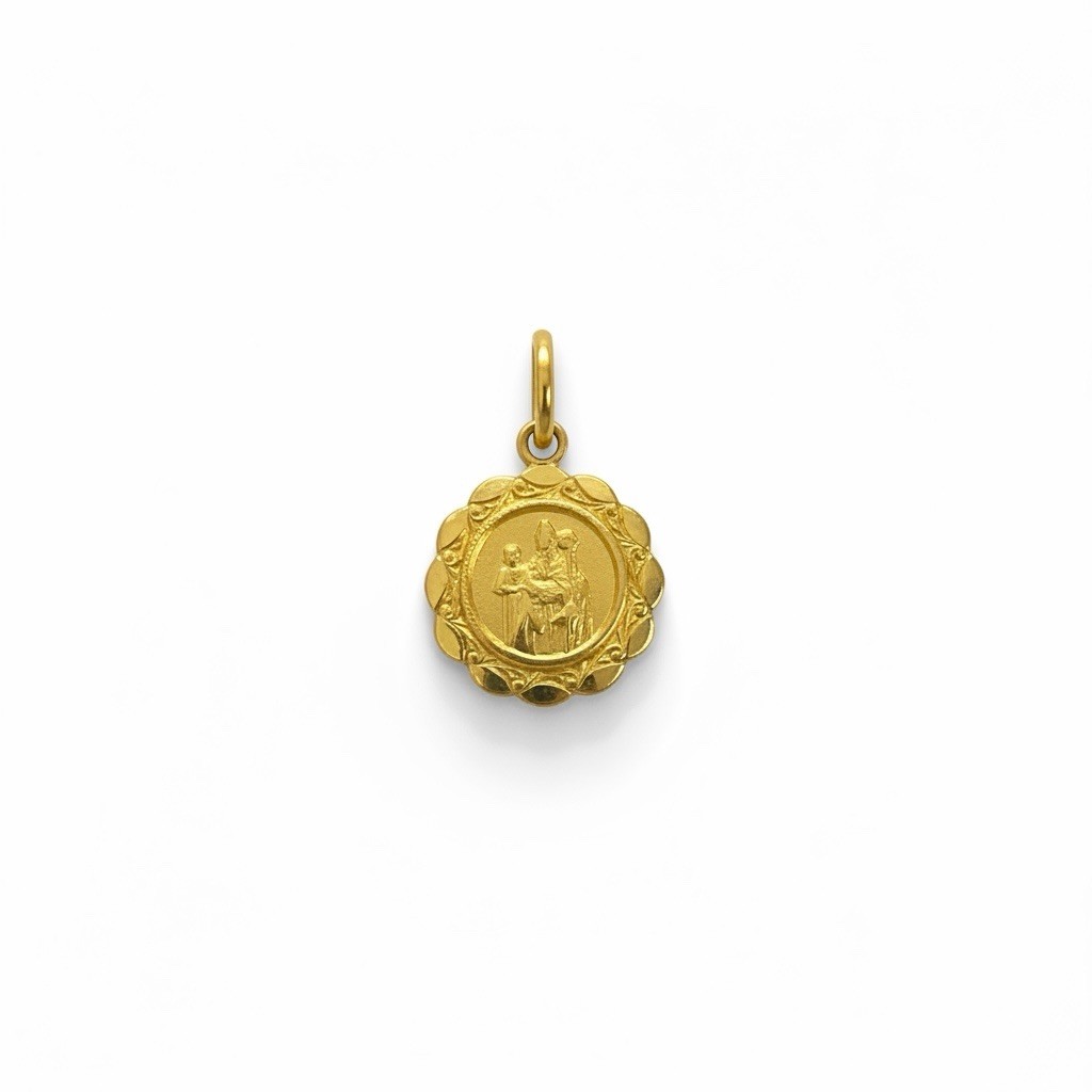18ct 18K Yellow Gold Confirmation Medallion Pendant 13mm 1.30 Grams. Brand New