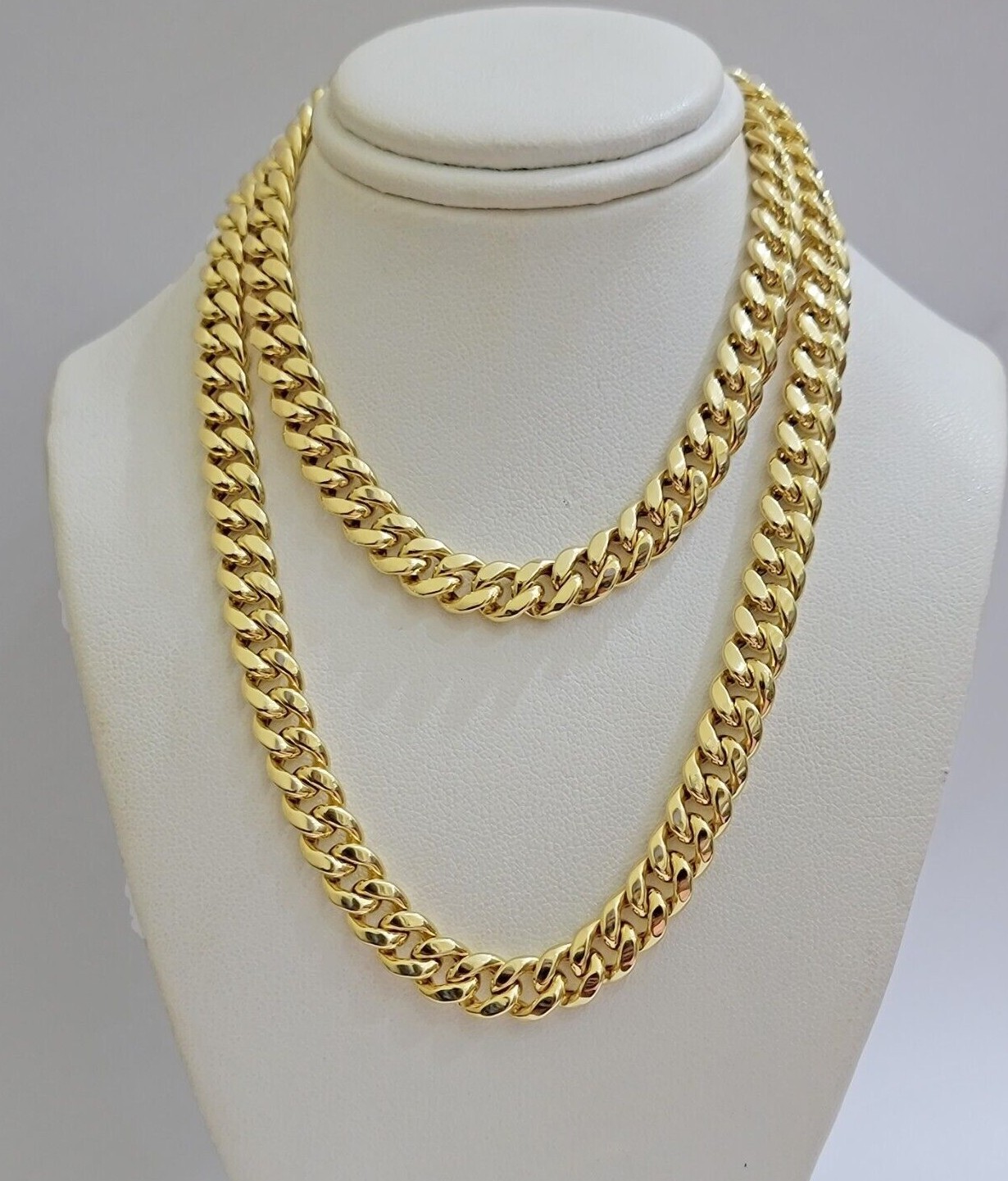 Mens 14k Gold Chain 8mm Miami cuban Link 18 – 30 Inch REAL 14KT Yelllow Gold