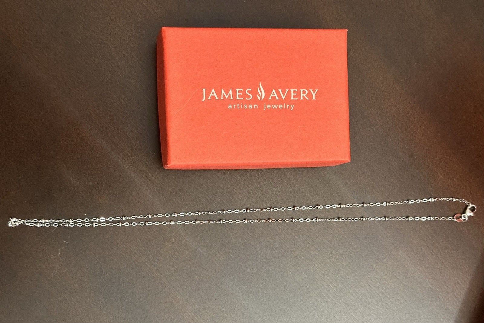 James Avery Forged Sterling Silver Beaded Chain Necklace 16″