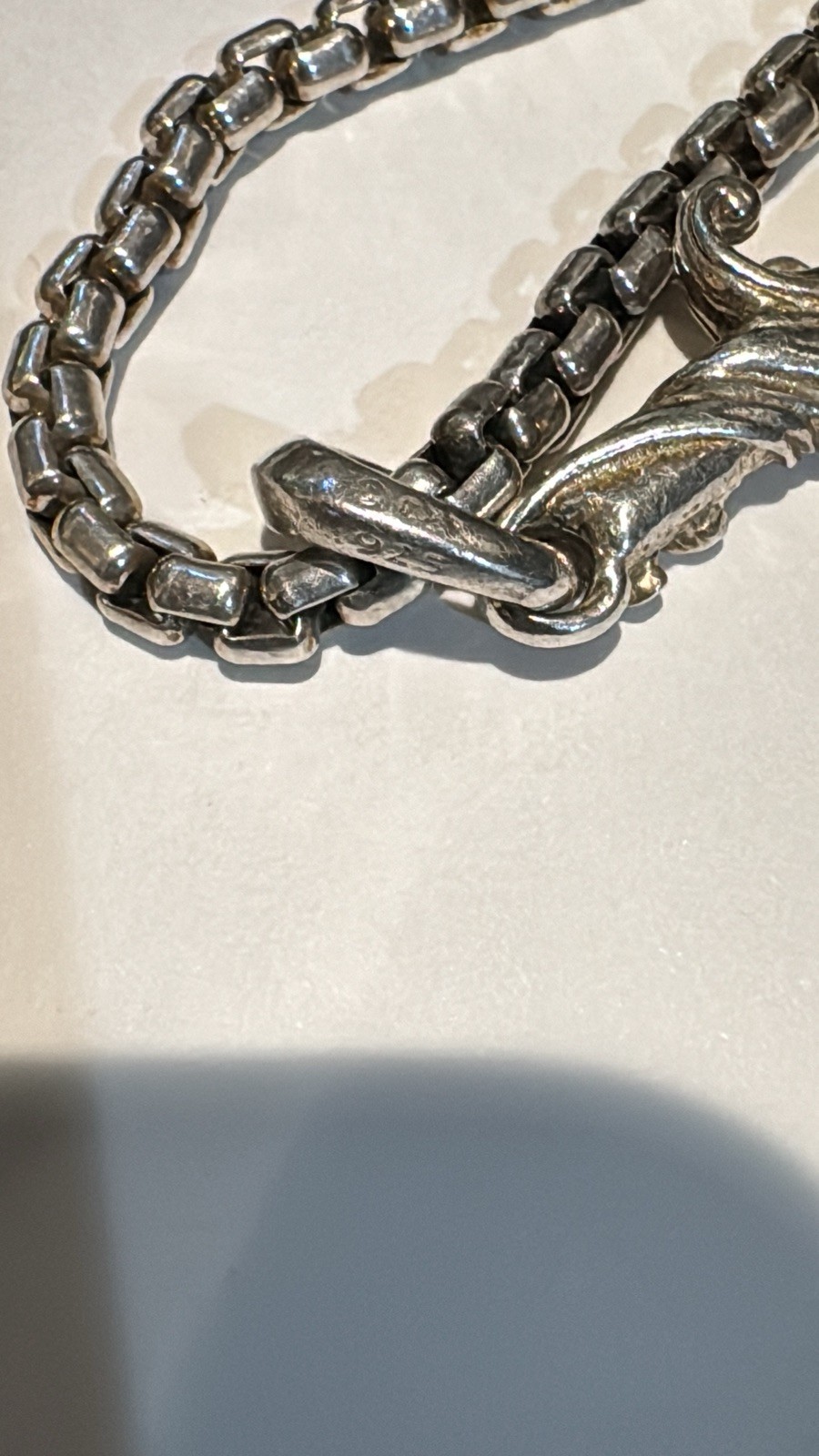 David Yurman Wave Dagger And 22in Box Chain W Dagger Pendant
