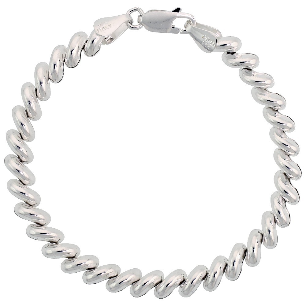 925 Sterling Silver Thick San Marco Chain Necklace Bracelet Women 6mm 7″ 16″ 18″