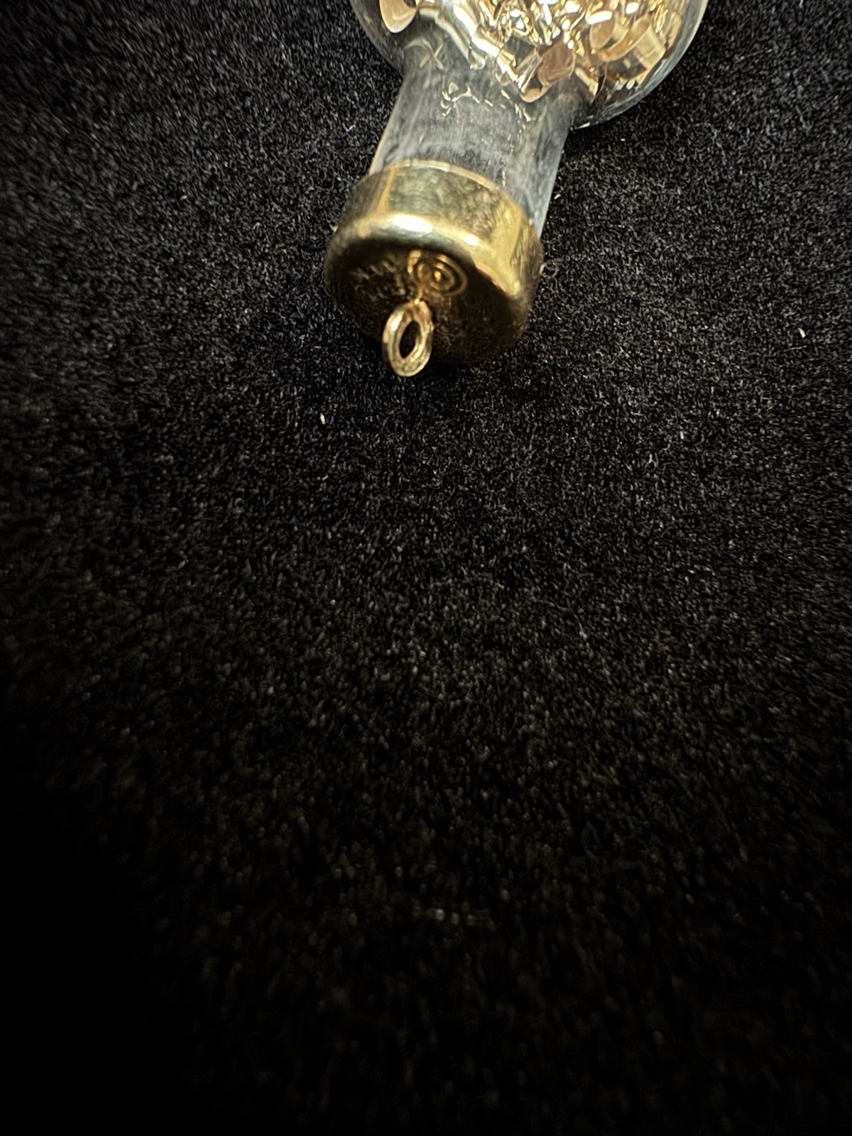 14k Glass Bottle Pendant with 14-24k Yellow Gold flakes inside