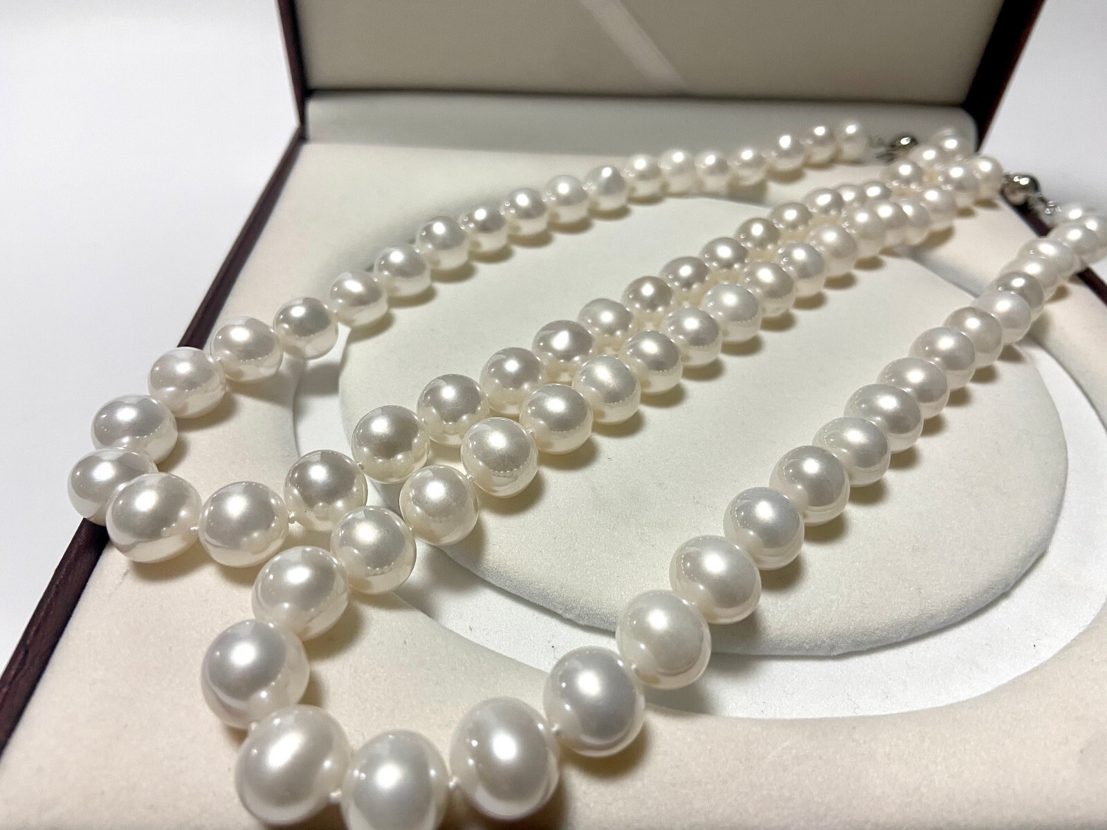 HUGE 17″12-13mm natural south sea genuine white round pearl necklace 3308AAA