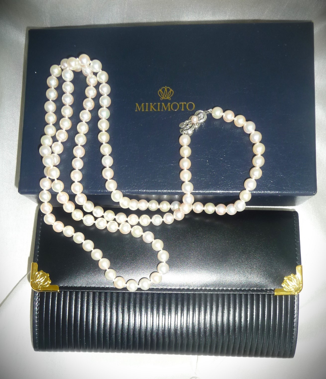 FABULOUS NEW $4500 MIKIMOTO OPERA LENGTH 34” SILVER 6.5mm-7mm PEARL NECKLACE!