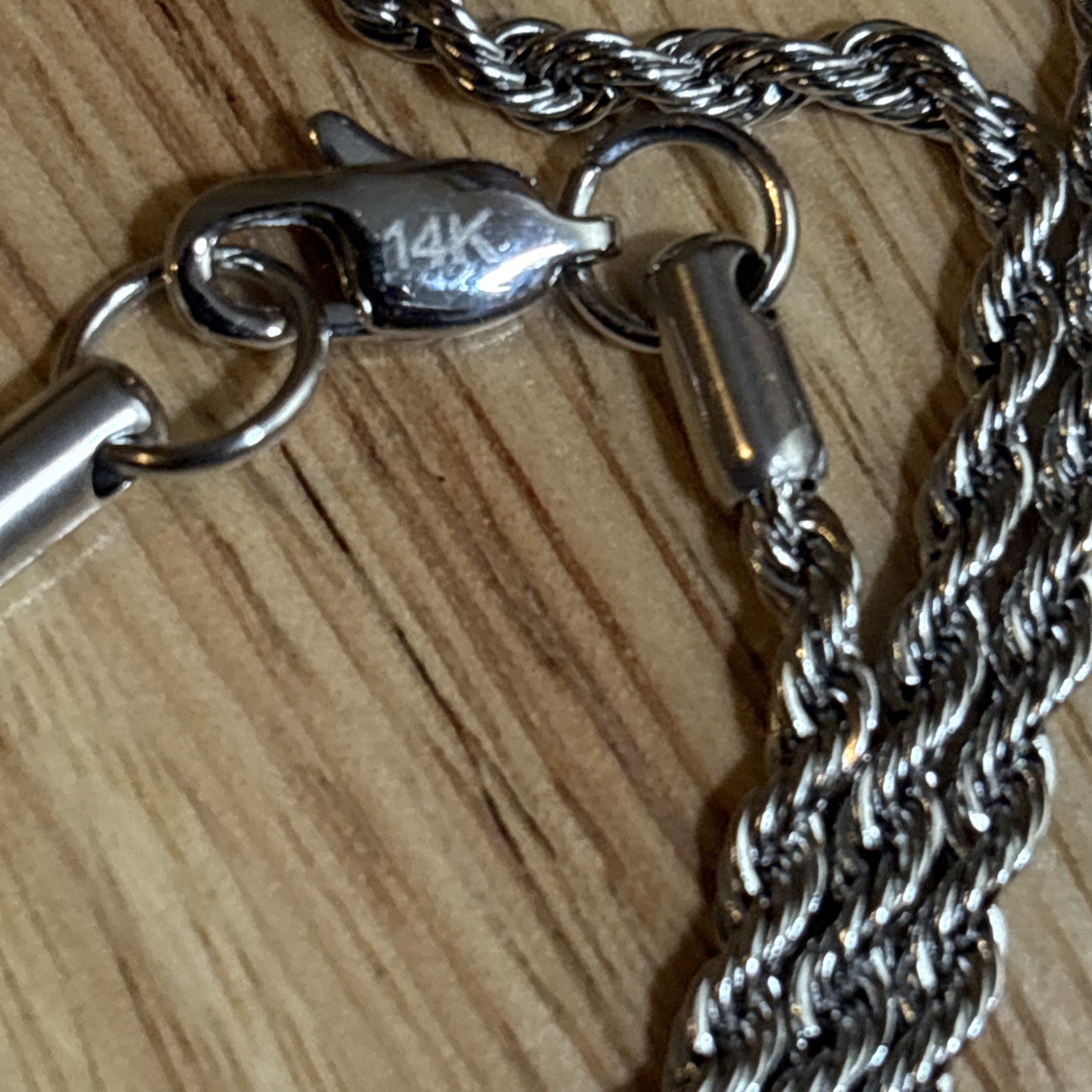 Skull & Crossbones 7.5 Carat Moissanite Pendant Silver Tone W/Rope Chain