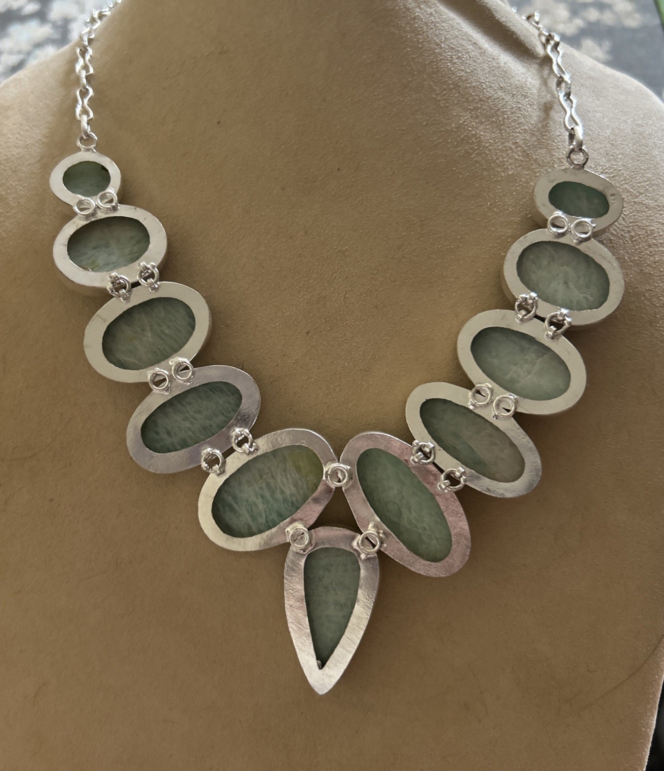 Sterling silver Amazonite 18 inch gemstone necklace