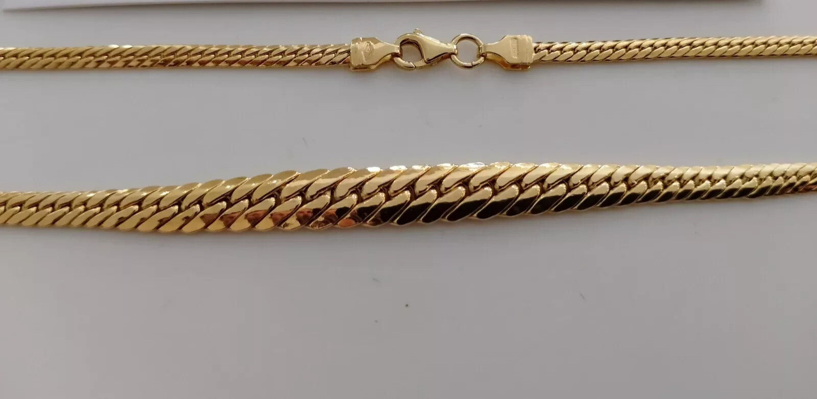 SOLID 18K YELLOW GOLD SERPENTINE CHAIN 17.72 INCHES, WIDTH 6/7 MM, MADE IN ITALY