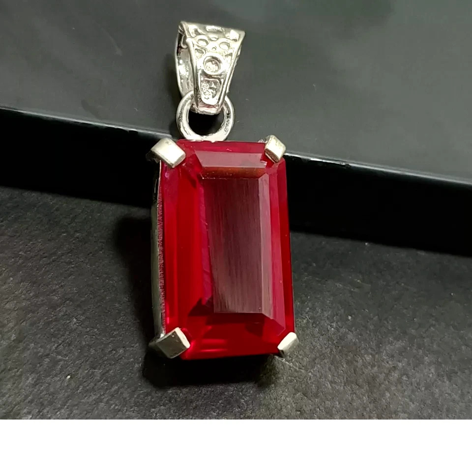 GIE Certified 42.68 Ct Natural RUBY 925 Solid Silver Pendant Loose Gemstone