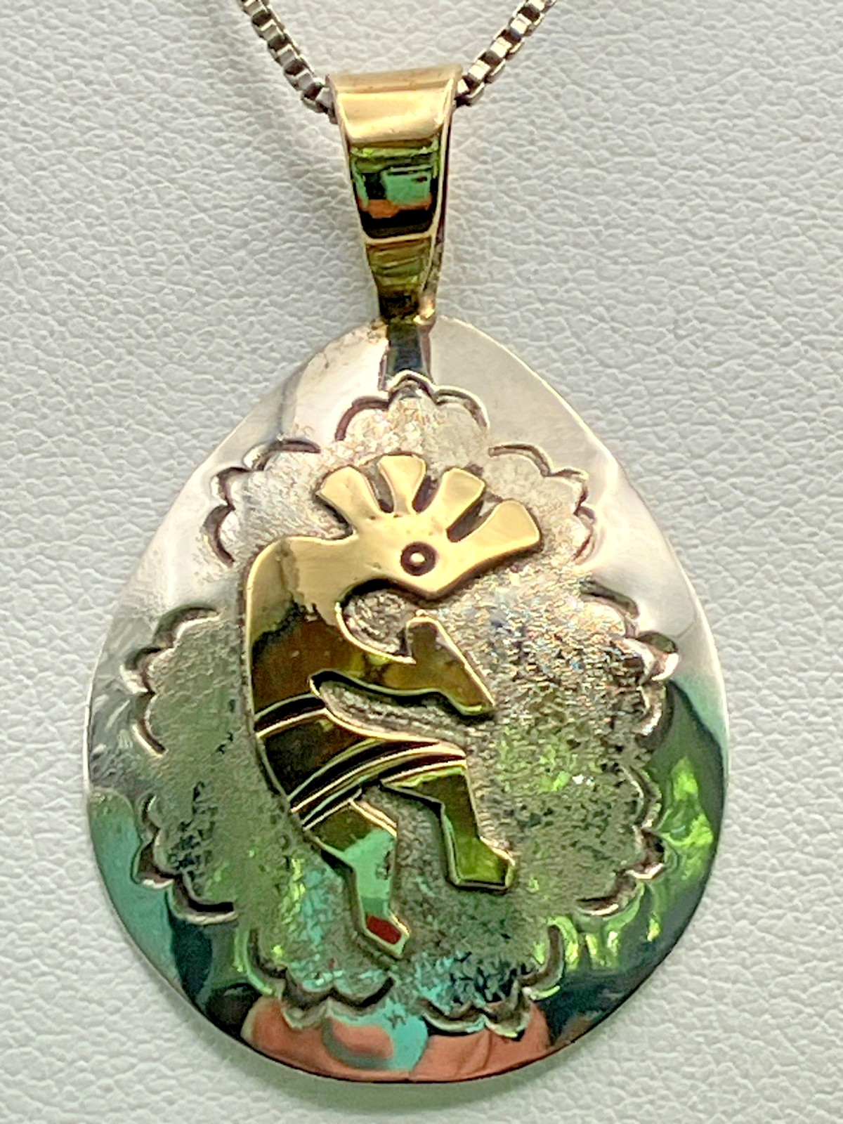 Sterling Silver Native American 12k Gold Filled Kokopelli Pendant 22″ Necklace