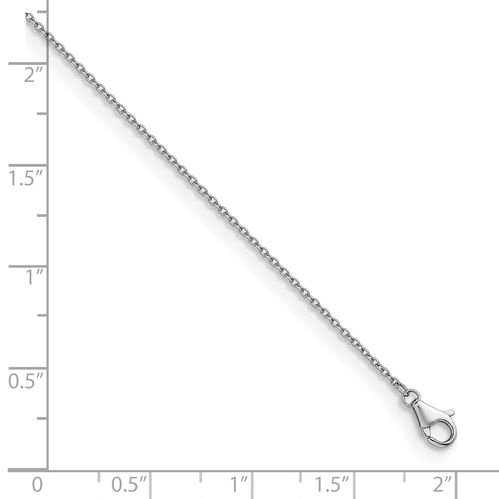 950 Platinum Polished 1.1mm Solid Cable Chain Necklace 18″- 2.42gram