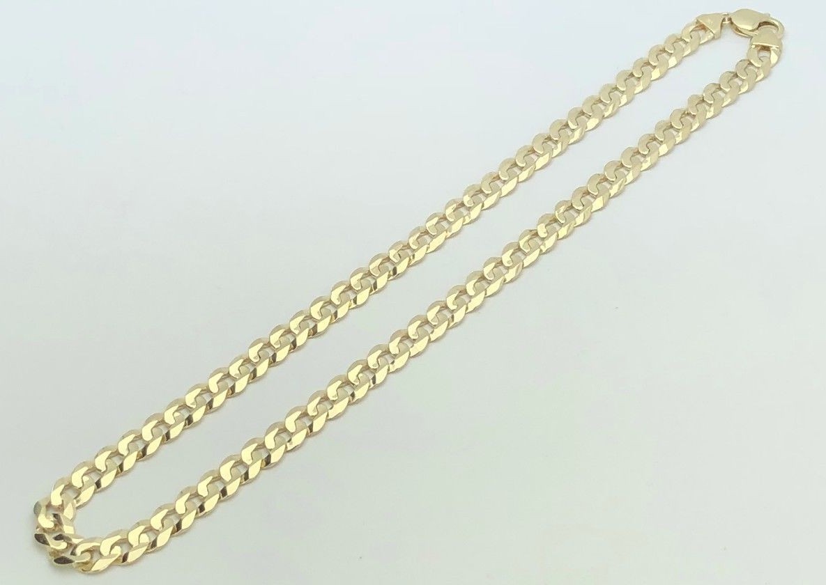 10k Yellow Gold Solid Curb Cuban Link Chain Necklace 24″ 9mm 45.4 grams