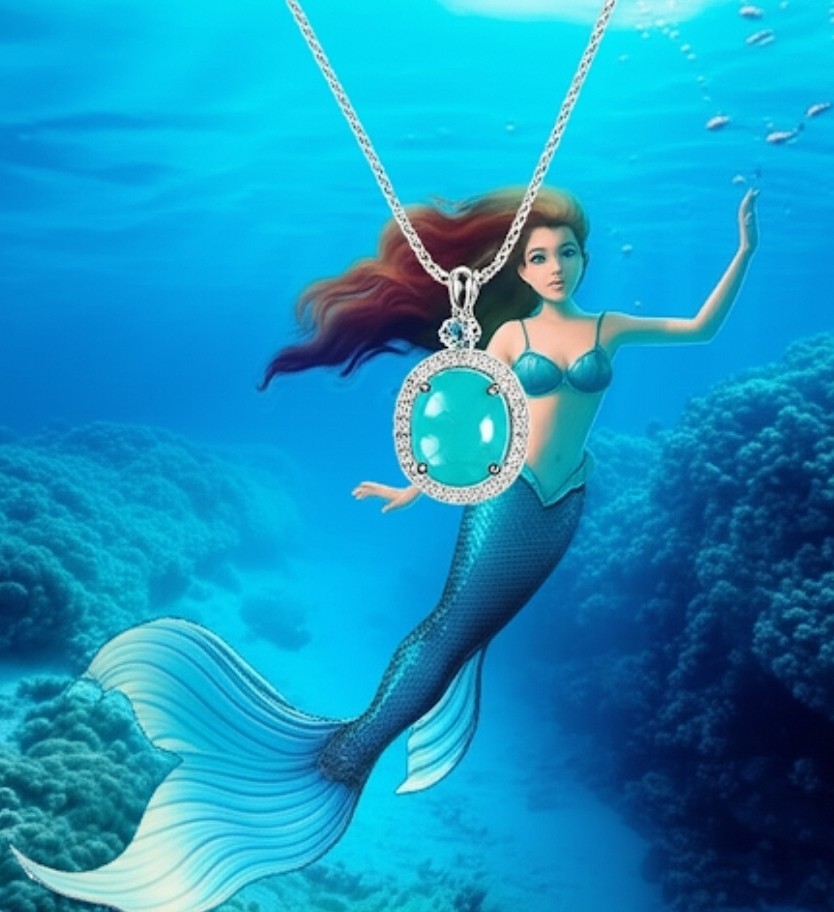 Elegant Sleeping Beauty With Swiss Blue & White Topaz Pendant & 20″ Necklace, SS
