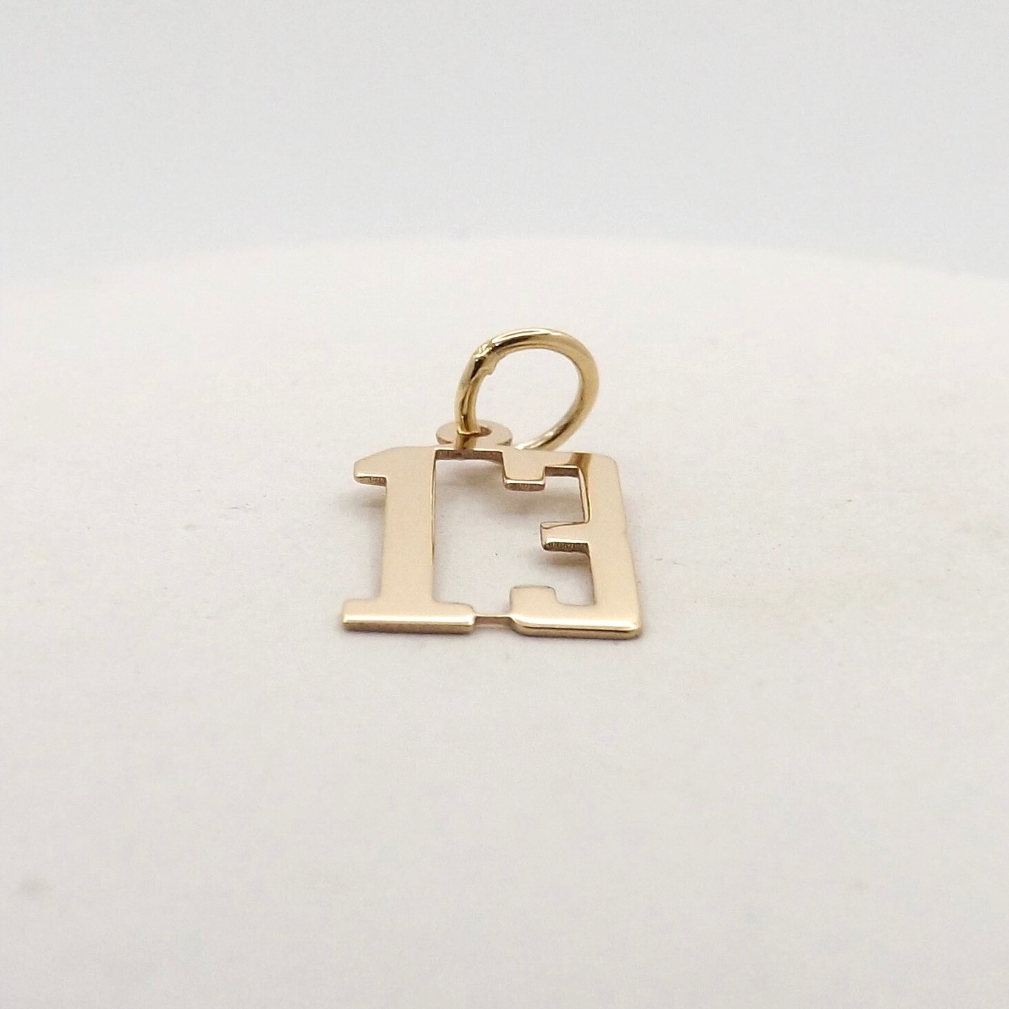 14k Gold Birthday Anniversary Sports Jersey Number 13 Lucky Charm Pendant New