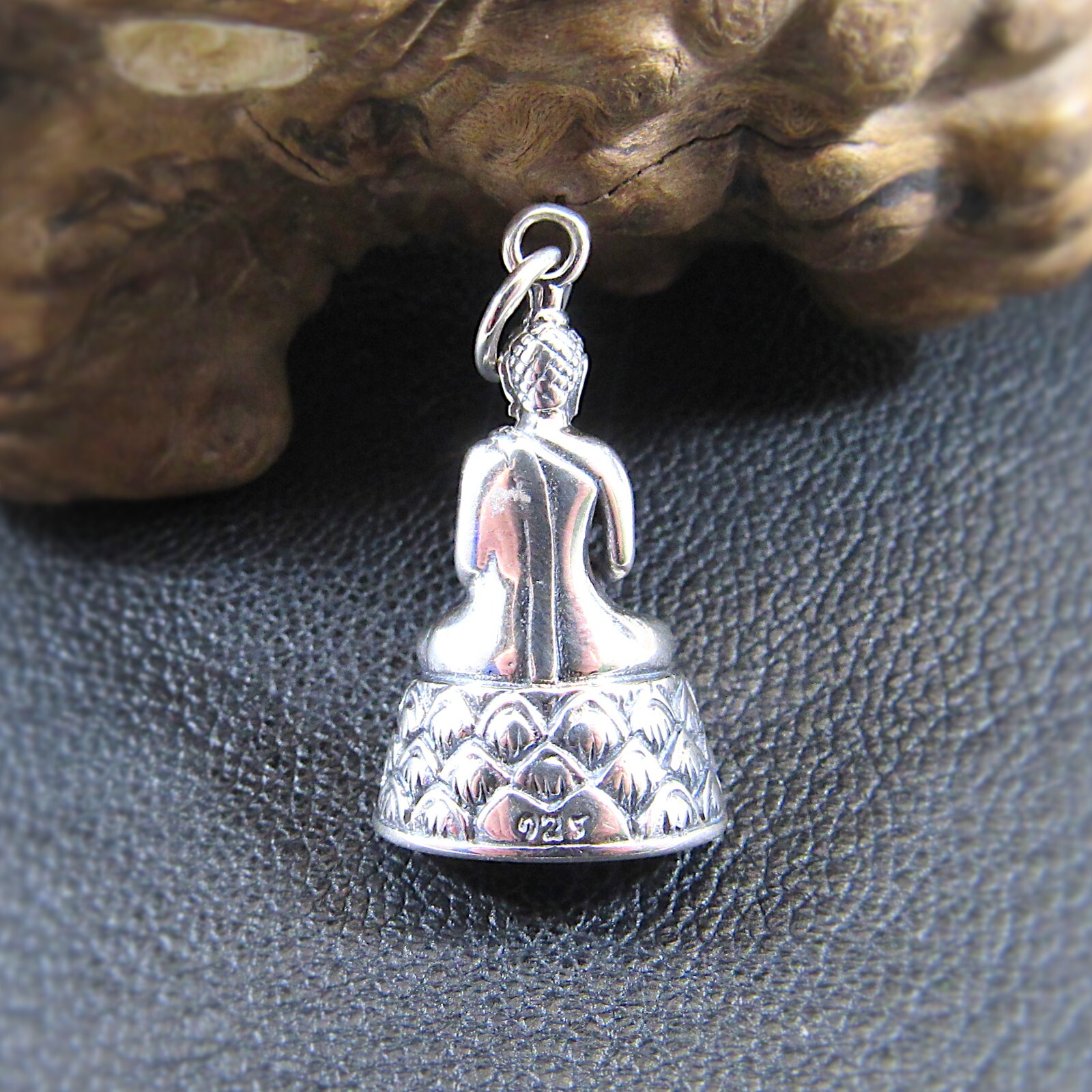 Solid 925 Sterling Silver Seated Praying Buddha Pendant – Spiritual Yoga Jewelry