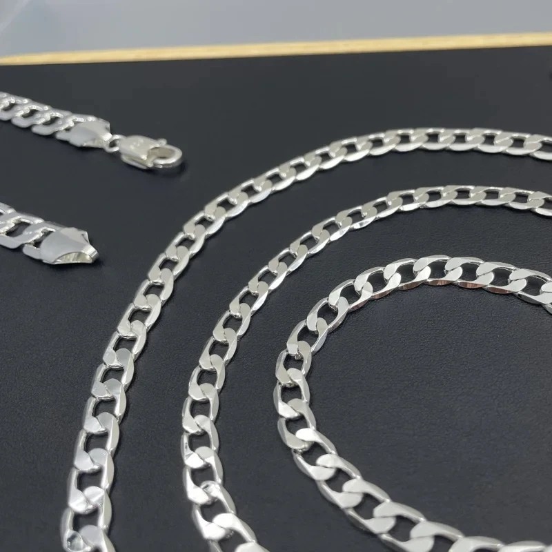925 Sterling Silver Chain Necklace Men Women 2-12mm Thick Lobster Clasp