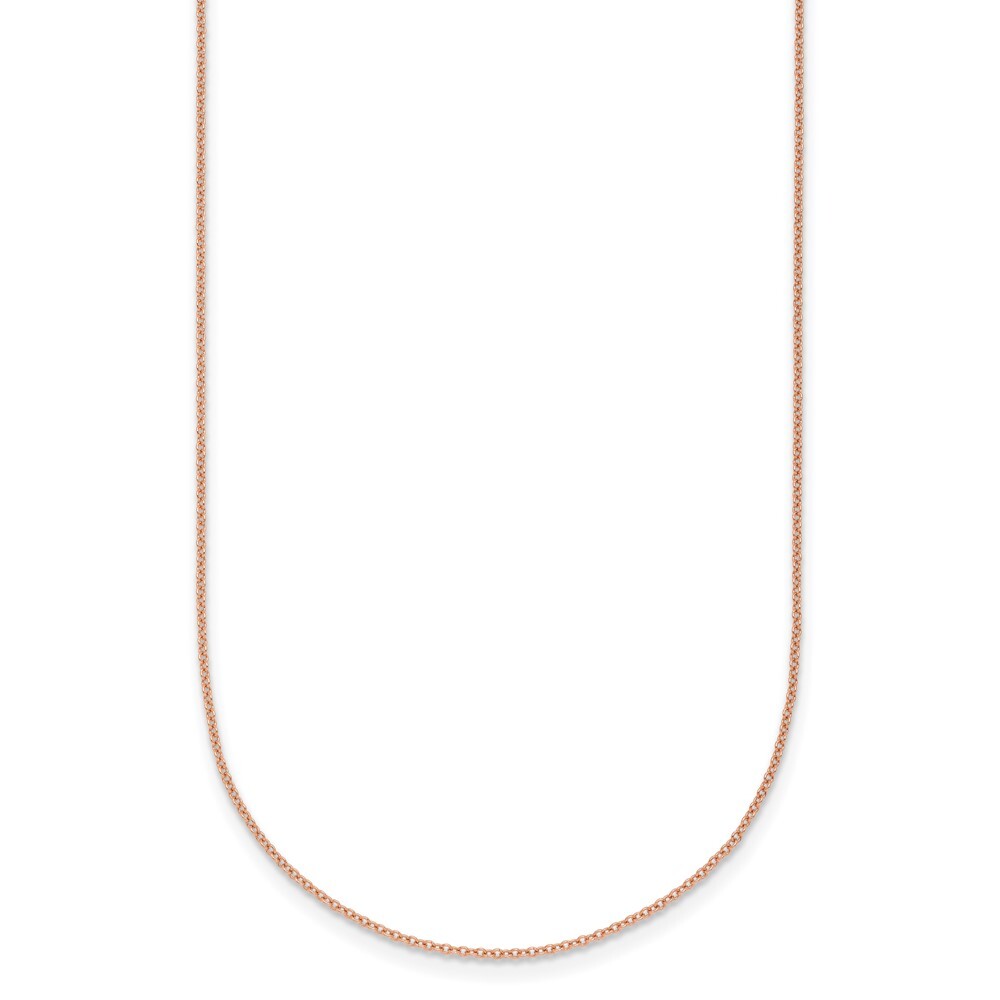 14K Rose Gold Polished 1.1mm Solid Cable Chain Necklace 18″ for Women Men 1.3g