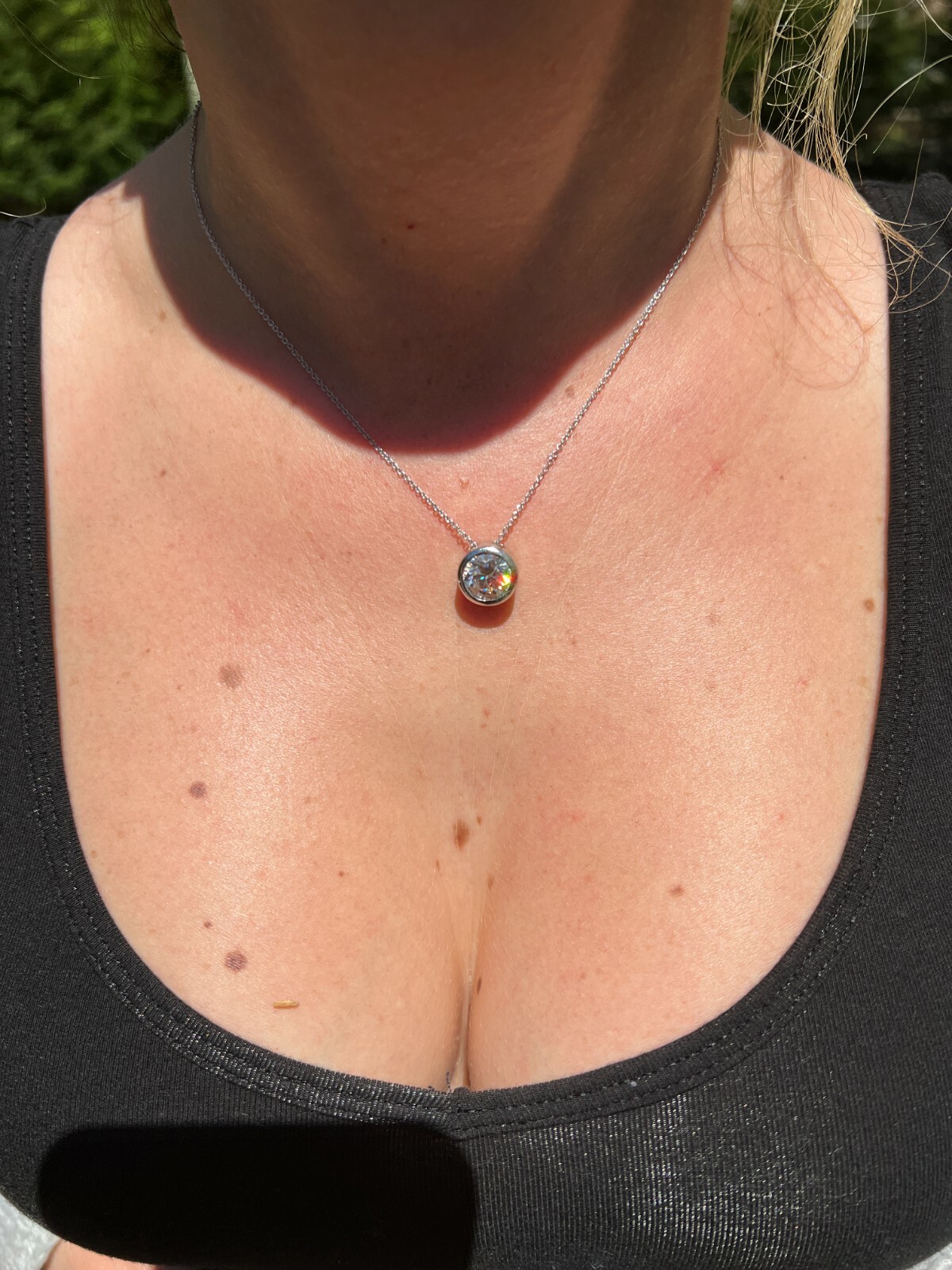 925 Silver Real Moissanite Solitaire Pendant Necklace GRA Passes Diamond Tester