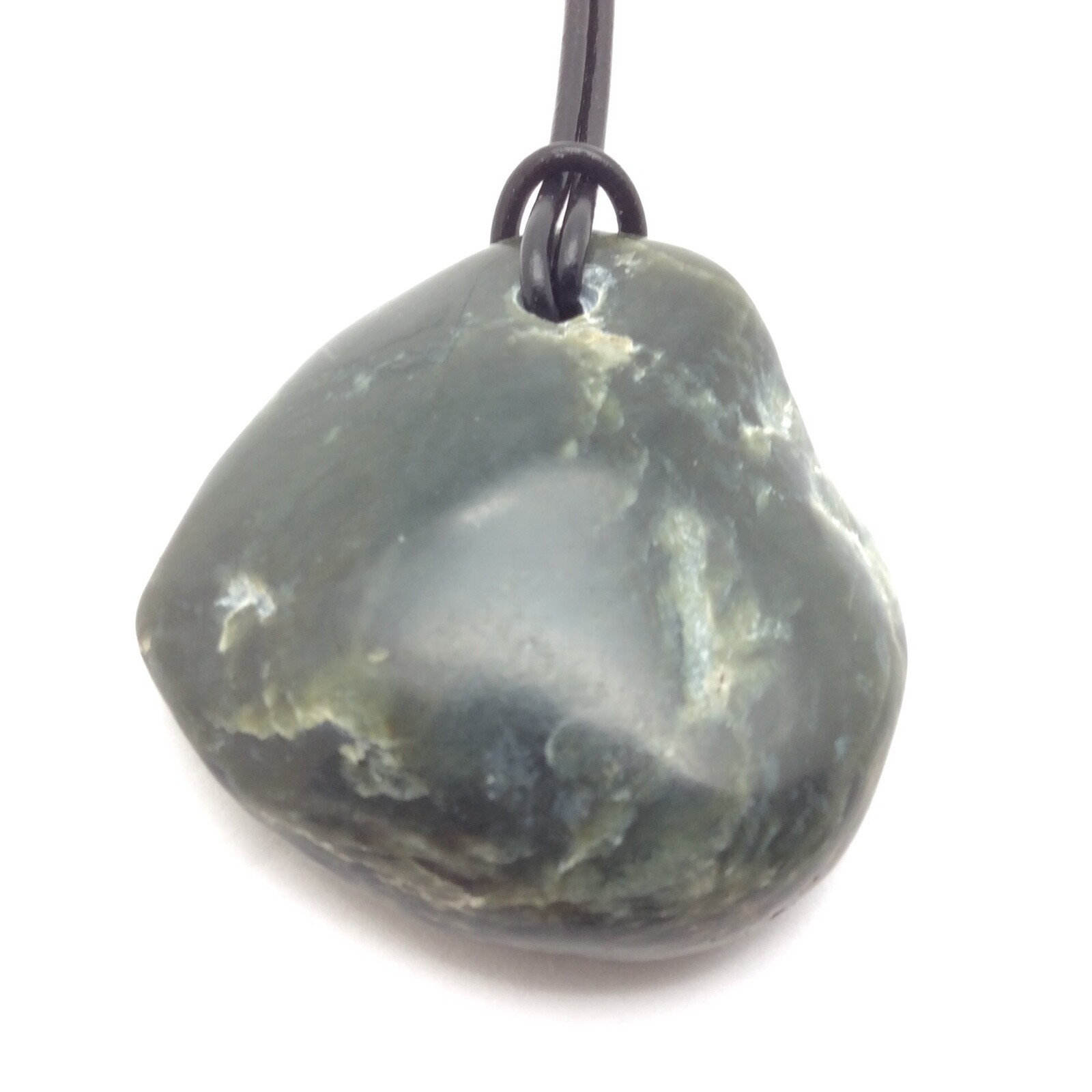 Big Sur Jade Pebble Pendant Green Nephrite Jade Stone Necklace Monterey CA #240