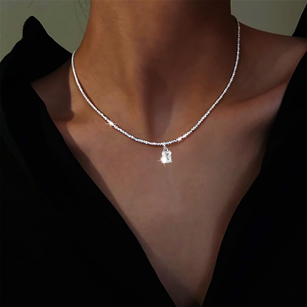925 Sterling Silver Layered Necklace for Women Waterproof Cross Pendant Nec – 01