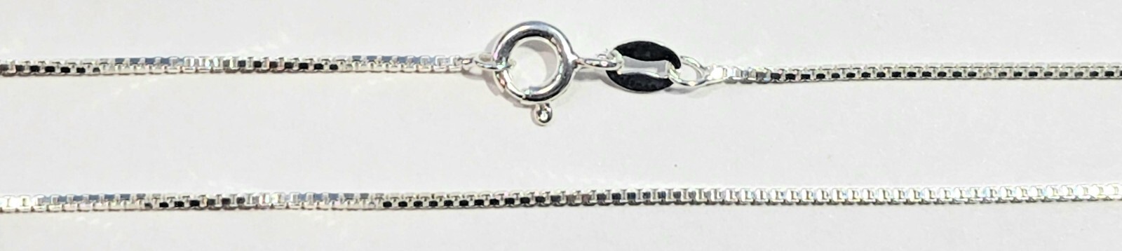 Box Chain 20 inches Long 925 Sterling Silver 1mm Thick made in Italy