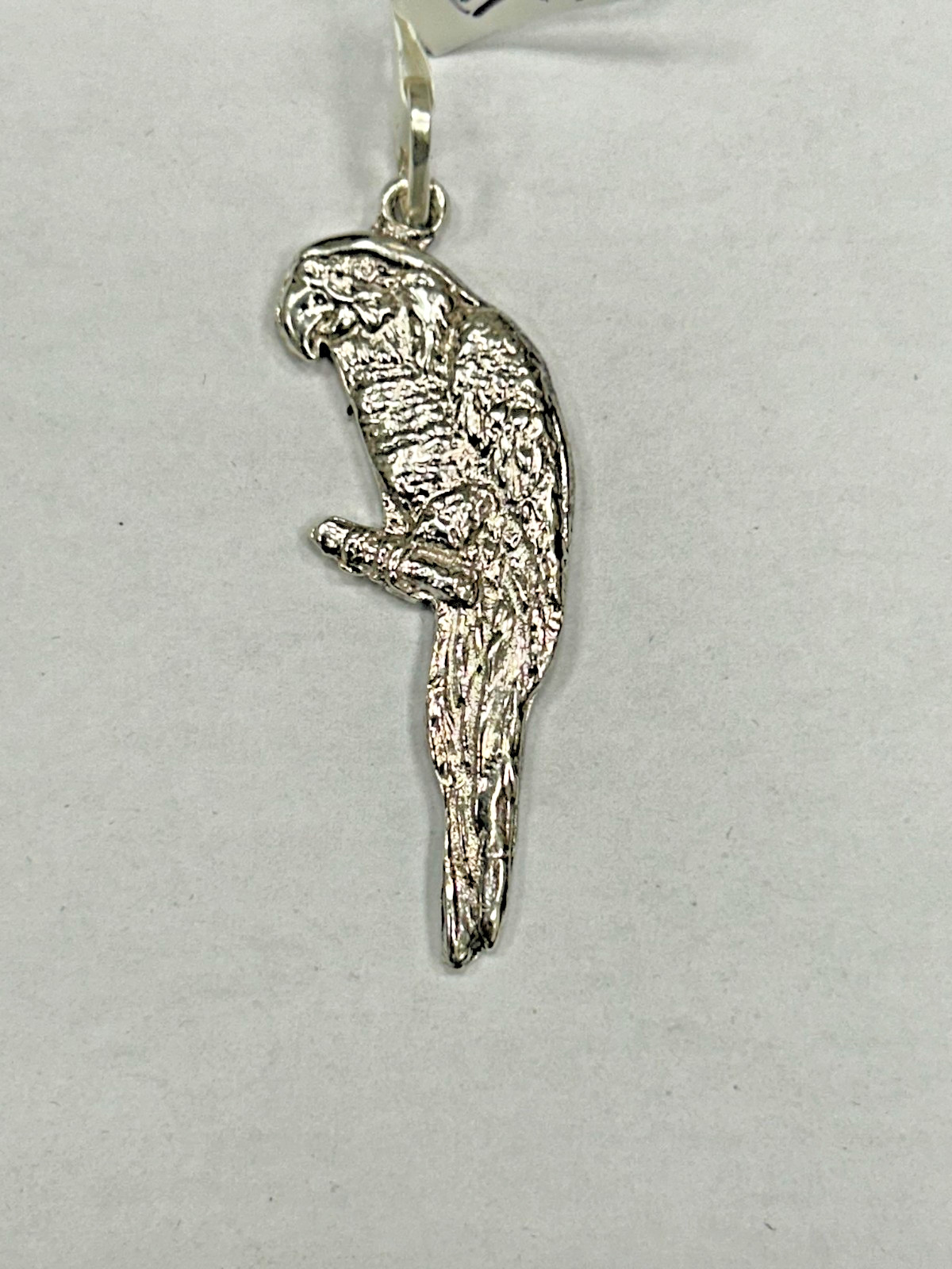 925 Sterling Silver Large Parrot Bird Pendant Charm