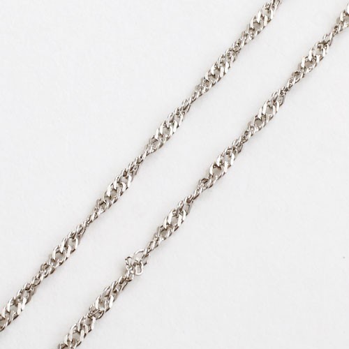 Pt999 Solid Platinum 0.9mm Singapore Chain Necklace 17.75″ Japan Mint HallMark