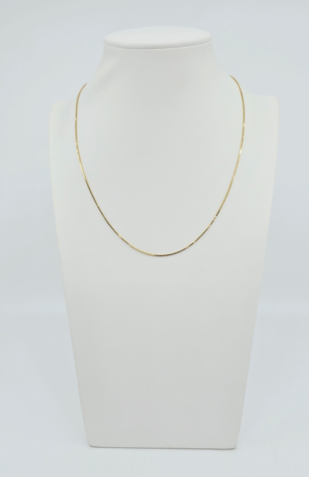 Unique 14K Karat Solid Yellow Gold Designer Box Link Chain Necklace – 17.50″ L