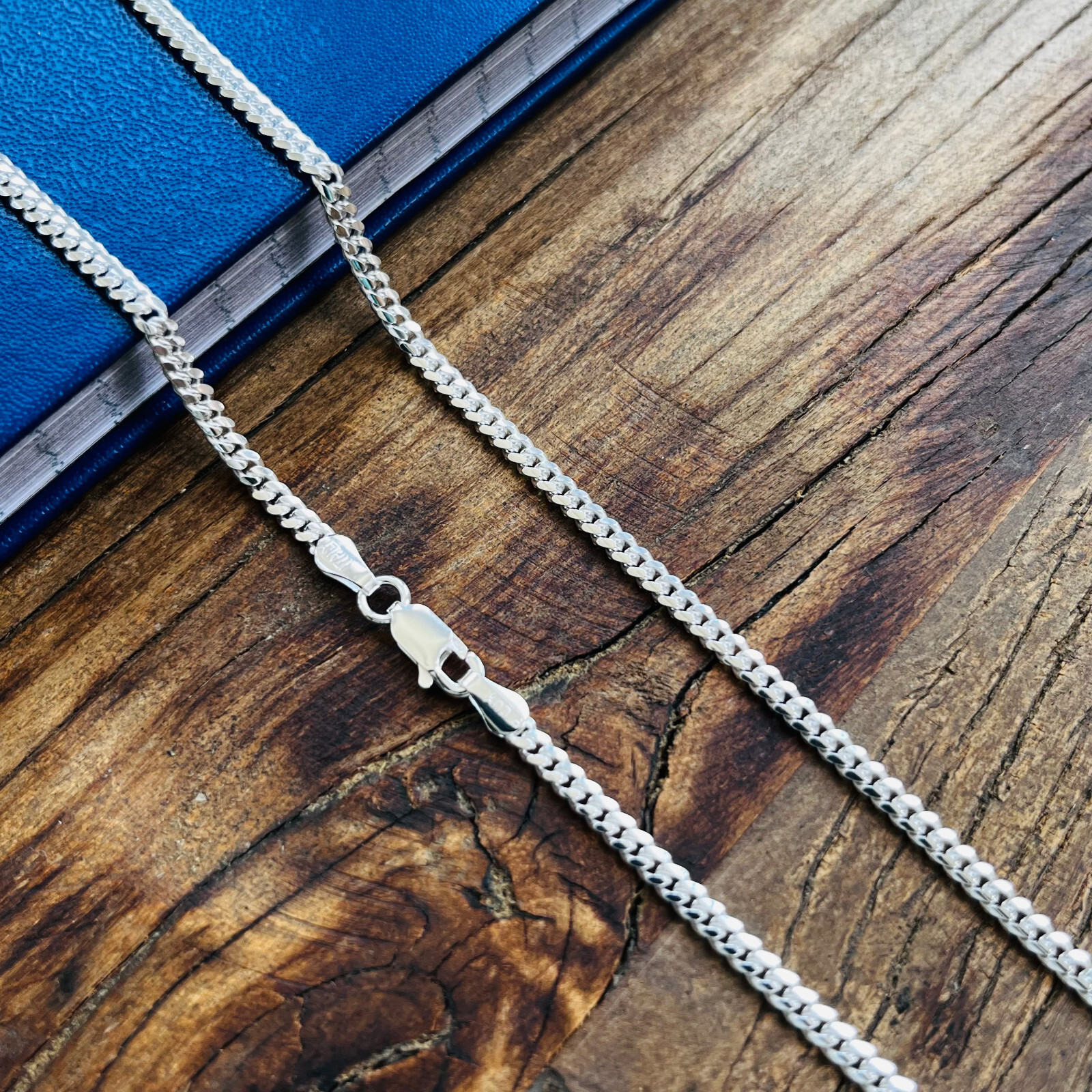 Real Solid Sterling Silver Miami Cuban Mens Boys Chain Bracelet or Necklace