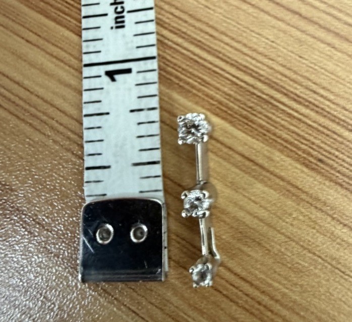14K White Gold Past Present Future Natural Diamond Pendant