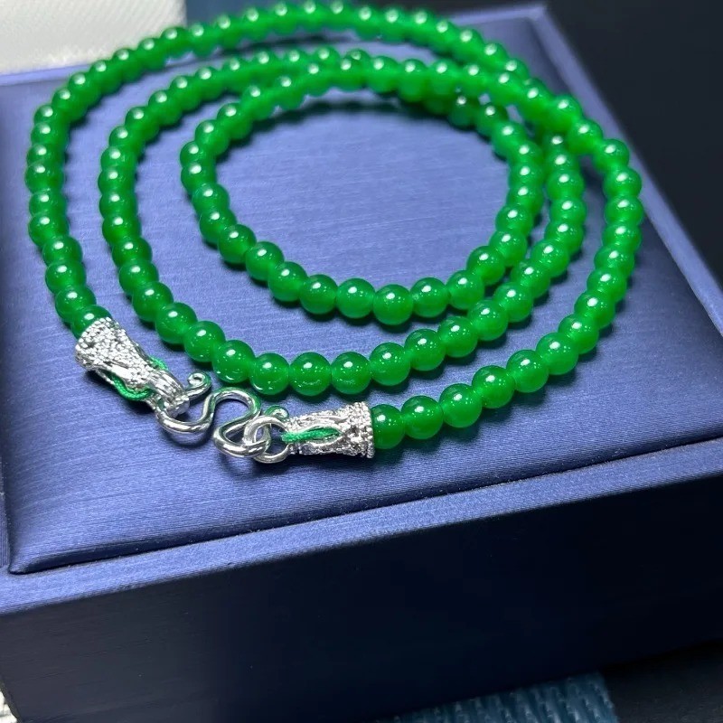 High Quality Natural Ice Quartzite Jade Necklace Versatile Fashion Mother Chain