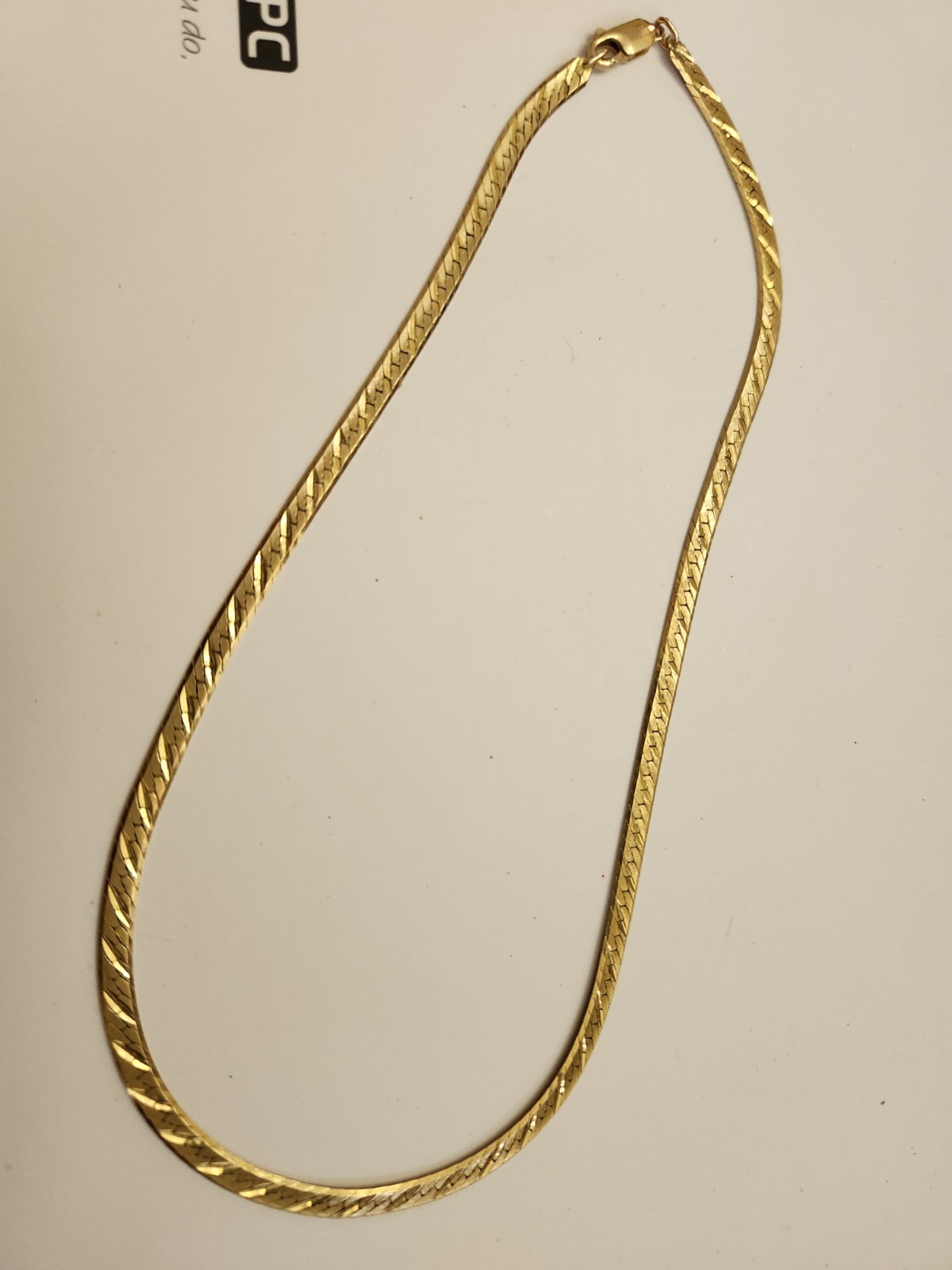 14K Y GOLD Herringbone REVERSIBLE Necklace 11.1 Grams 15 1/4″ Diamond Cut/plain