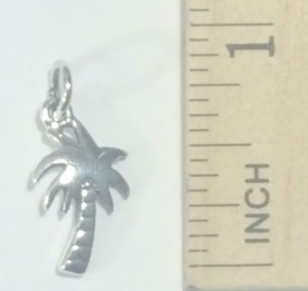 Palm Tree Pendant 925 Sterling Silver 3/4 inch High New 2