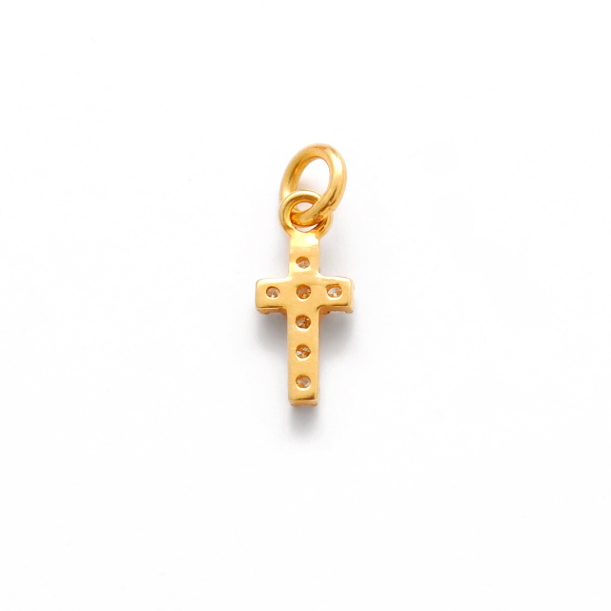 Genuine Diamond 14k Yellow Gold Holy Cross Charm Pendant Christmas Gift