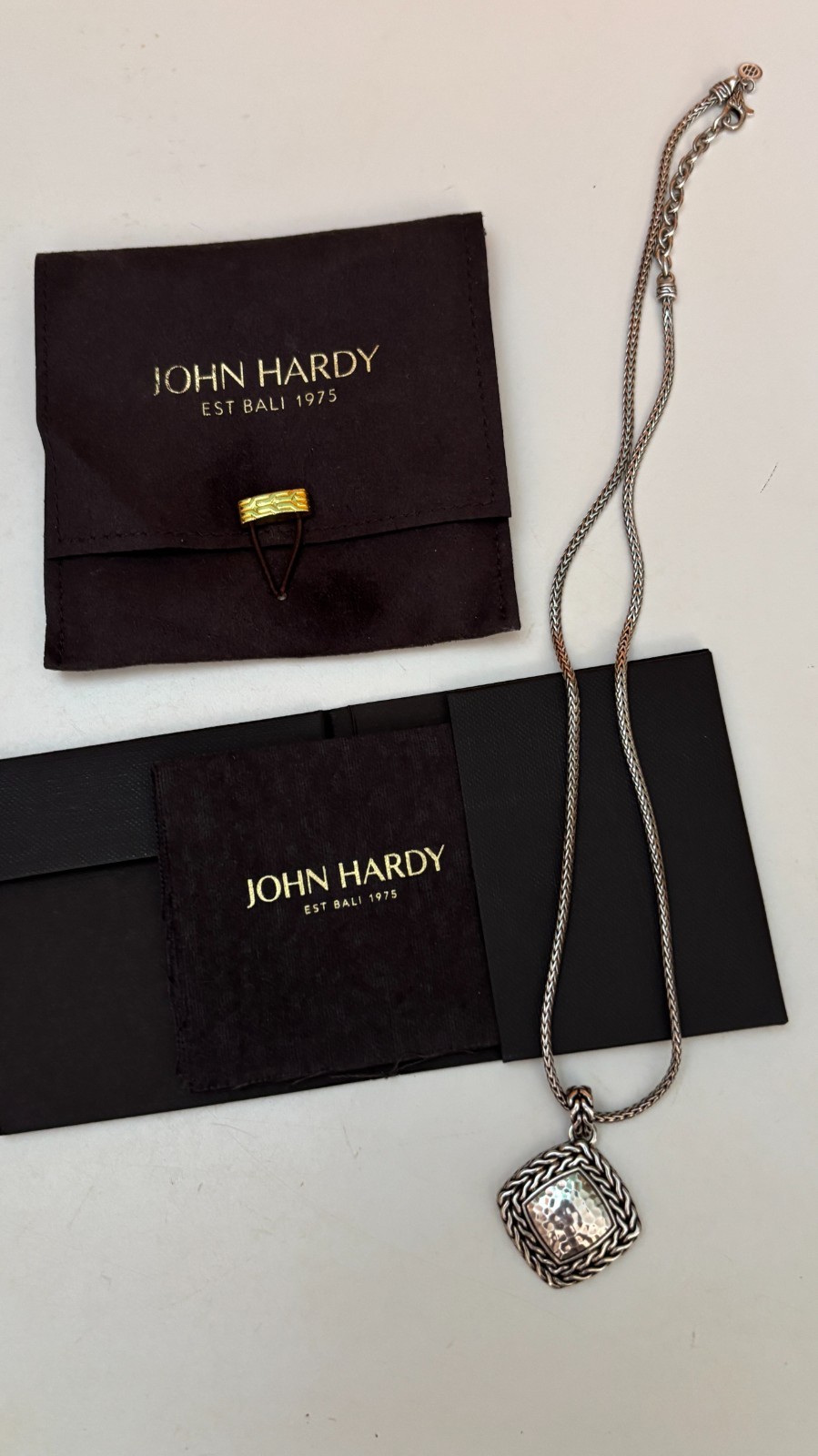 JOHN HARDY Classic Chain Palu Hammered Pendant Necklace in 925 Silver