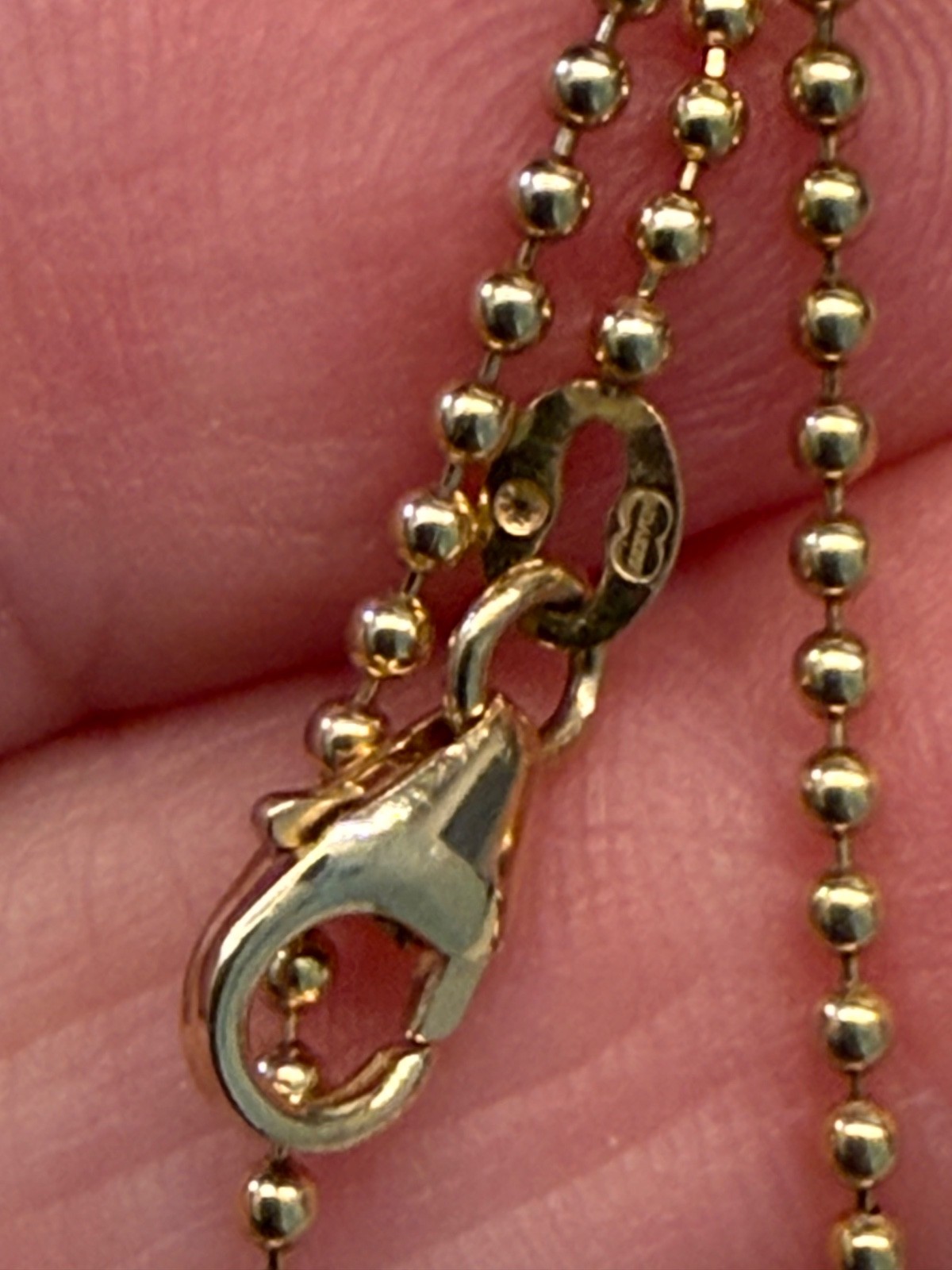 UnoAErre 18K Yellow Gold Ball Chain Necklace 15.25” 3.89g 750 Italy 1.5mm