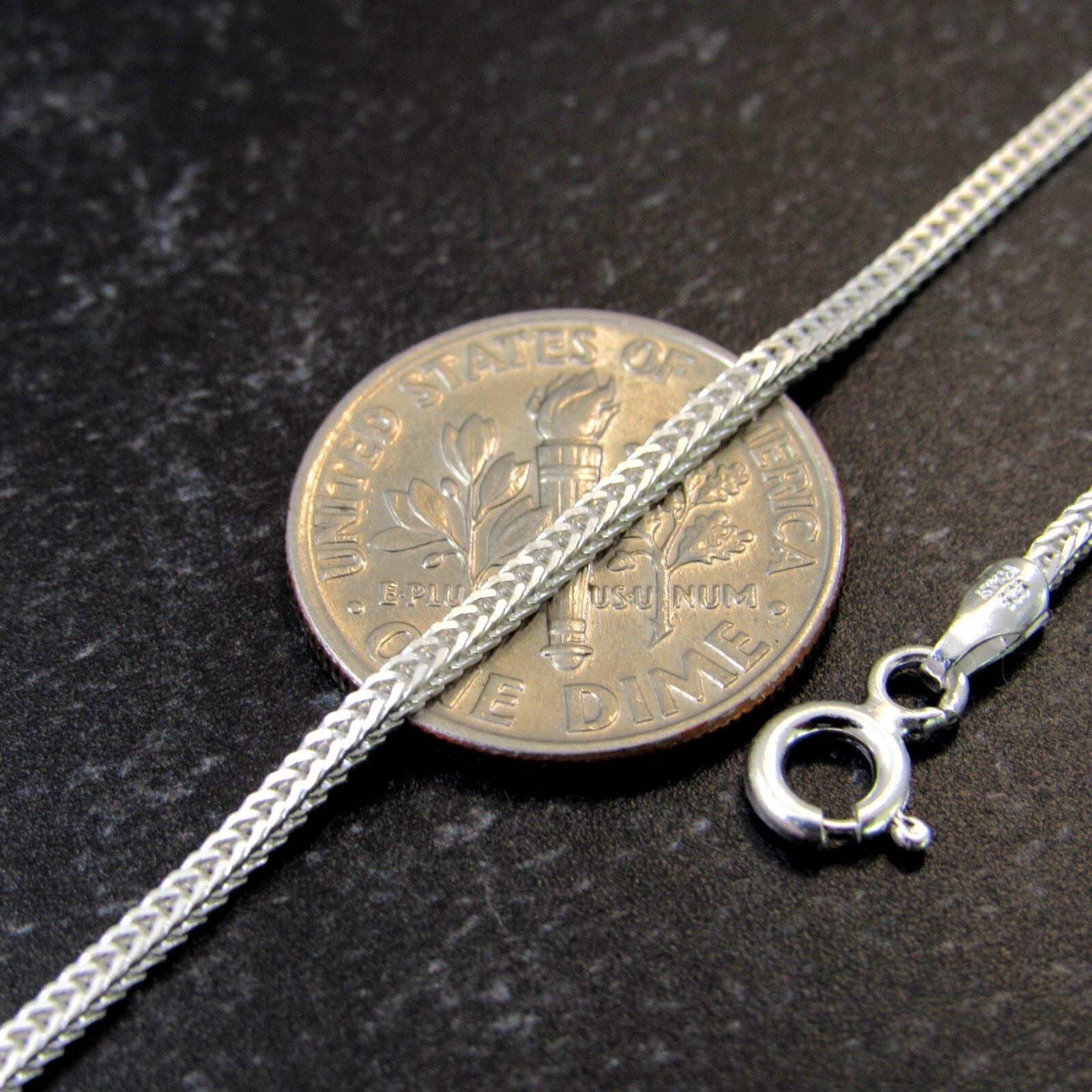 Solid 925 Sterling Silver Italian Foxtail Chain Necklace, Braided Chevron Weave