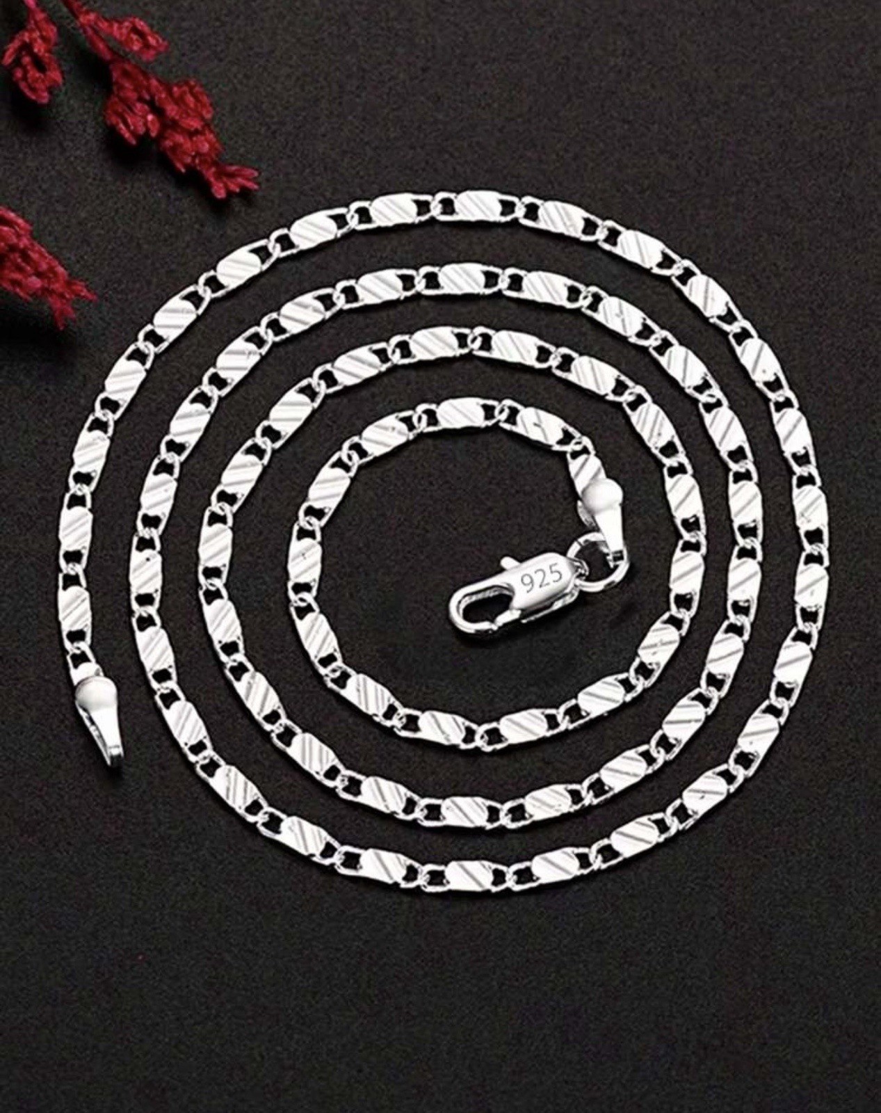Sterling Silver/925 Necklace (Unisex) 21 Inches Long
