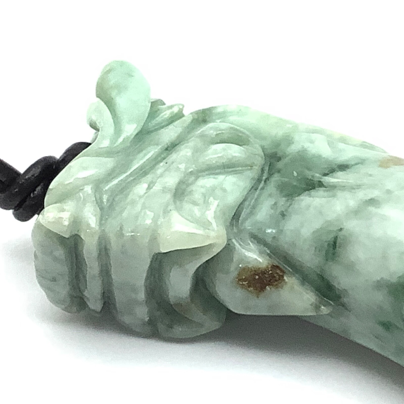 Burmese Jade Dragon Tooth Pendant Green Jadeite Jade Necklace Burma Myanmar