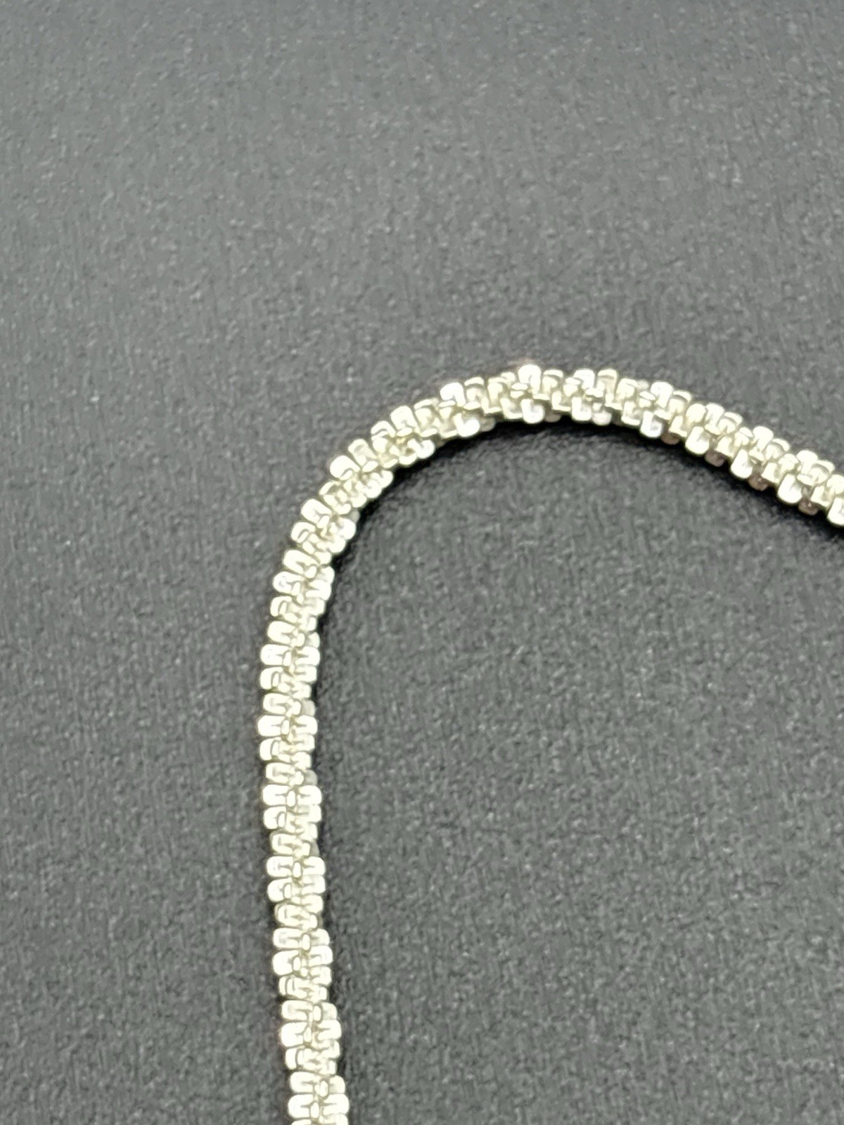 EUC Sterling Silver 18″ 2.7MM Glitter Chain Necklace 8 Grams F8