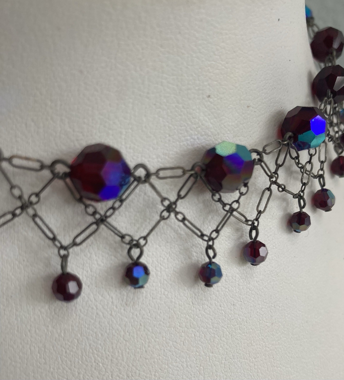 Lori Lori Necklace Chocker Crystal Deep Red Fancy AB