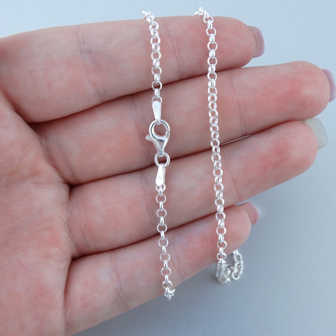 Sterling Silver 2.6mm Rolo Chain Necklace 030 925 Italy 16″ -30″