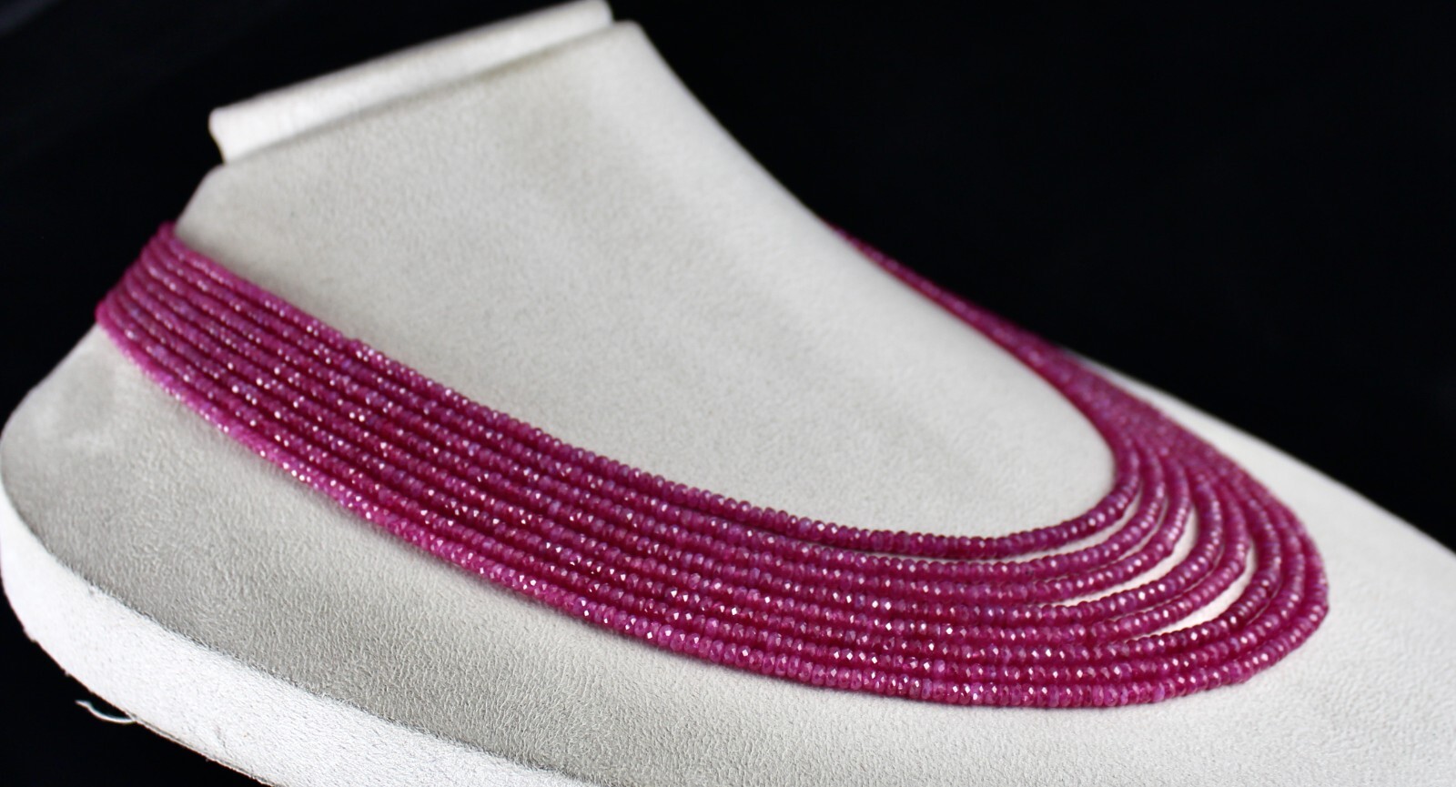 Certified Natural Heated Burma Ruby 573 Ct Faceted Beads Necklace For Women