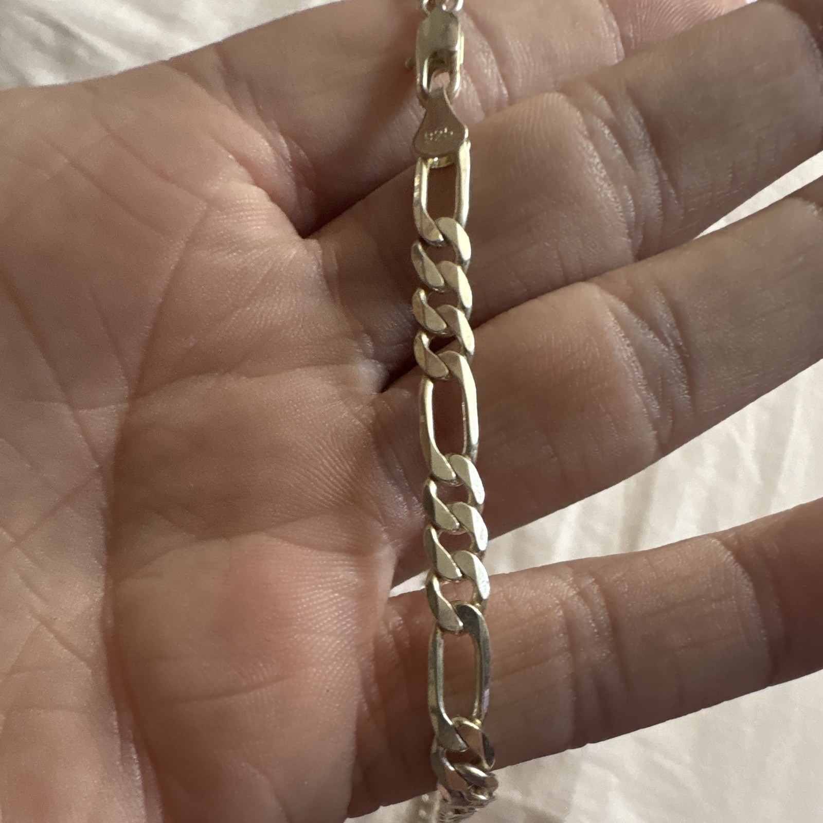 925 Sterling Silver Moissanite ￼Superman S Shield Pendant/Figaro Chain Necklace