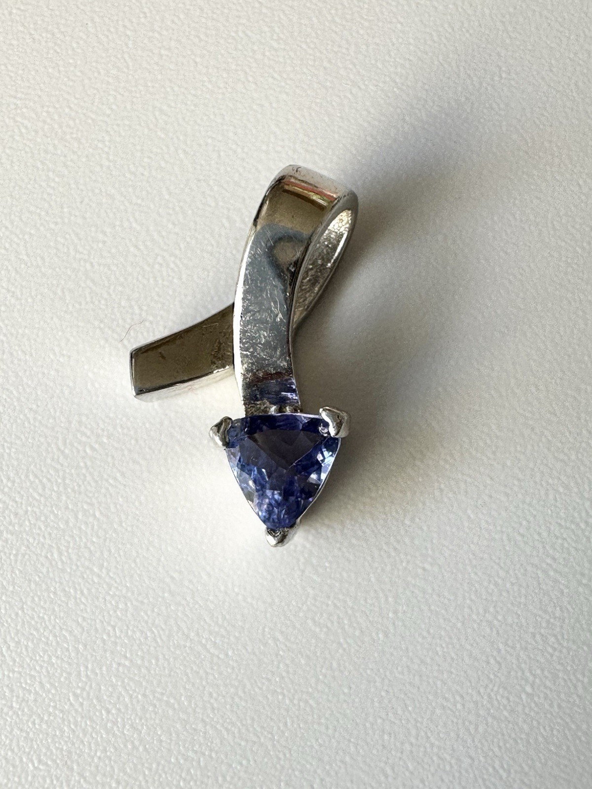 Genuine Tanzanite Trillion Solitaire Pendant