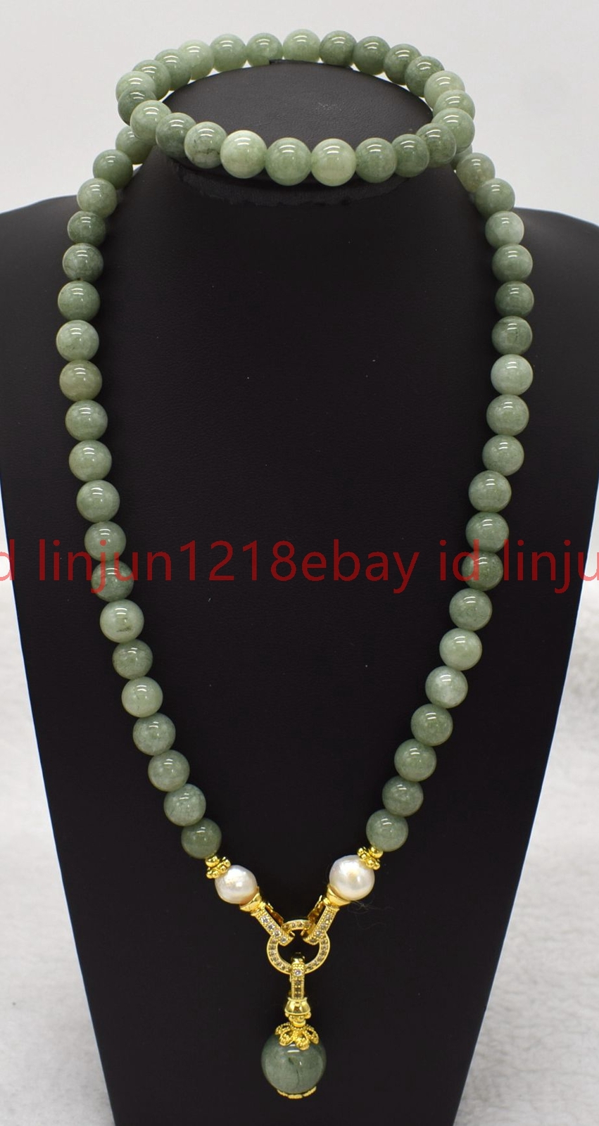 Natural 6/8/10/12mm A Green Jade Gems Beads Pendant Necklace Bracelet 18/7.5in