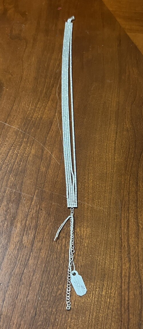 925 Tennis Necklace 5 Strand Choker