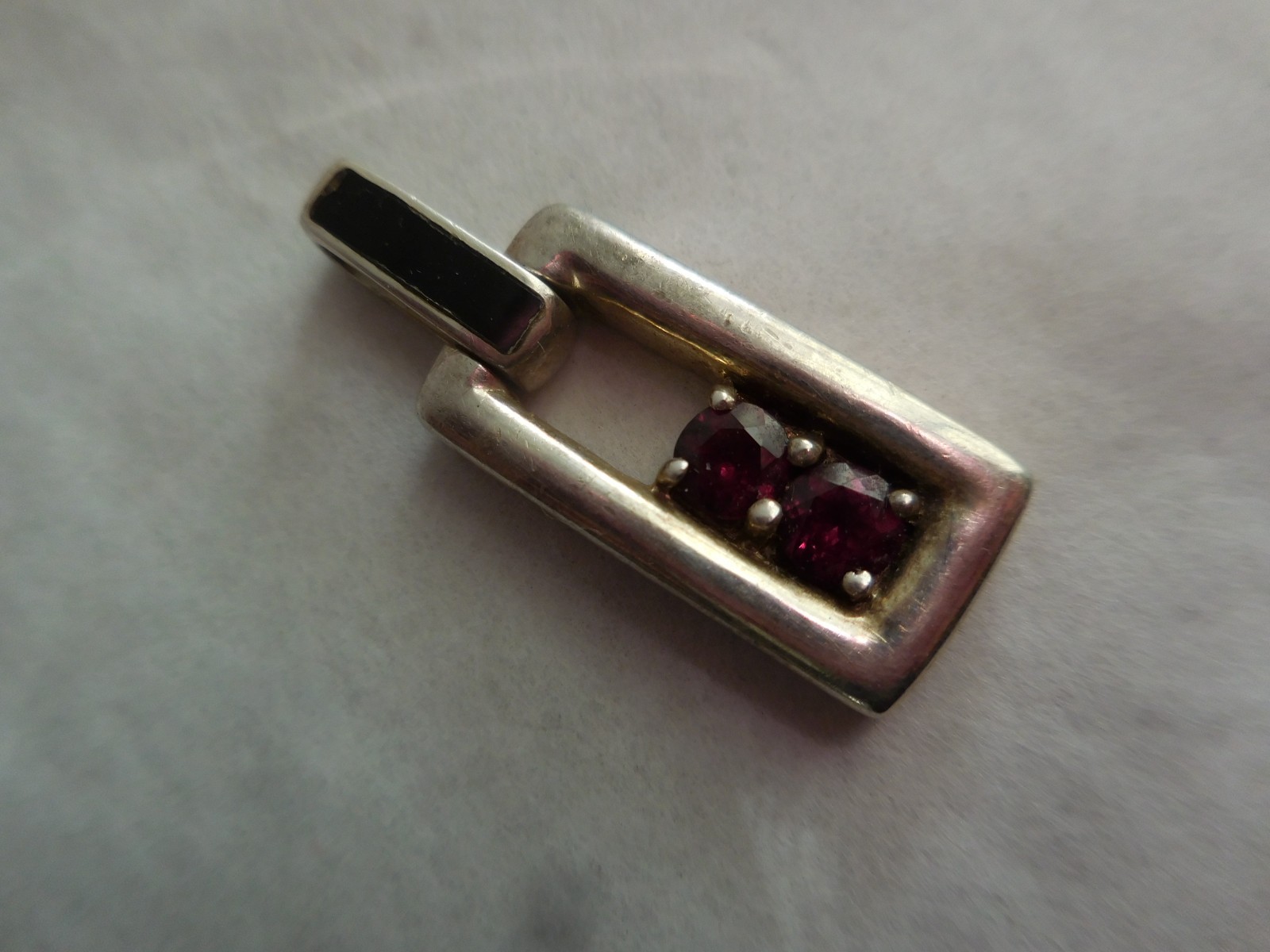 NICOLE MILLER STERLING SILVER GARNET & BLACK ONYX PENDANT