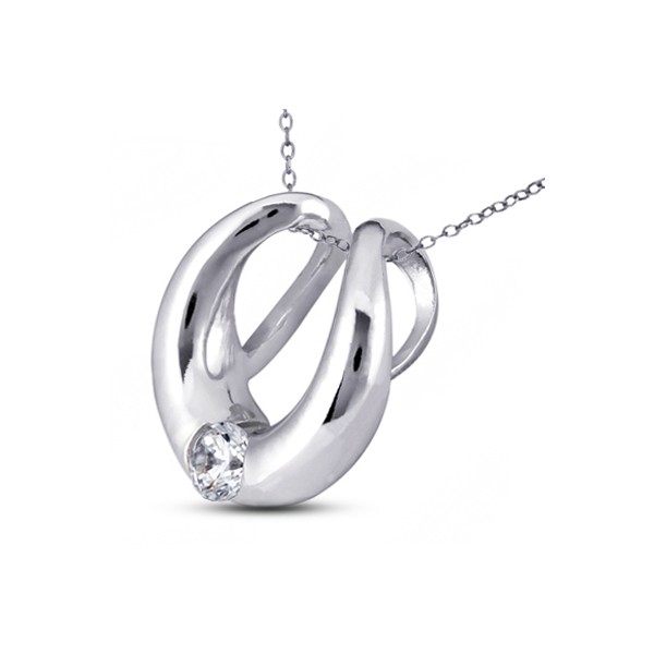0.45ct H SI1 Round Cut Earth Mined Certified Diamond Platinum Solitaire Pendant