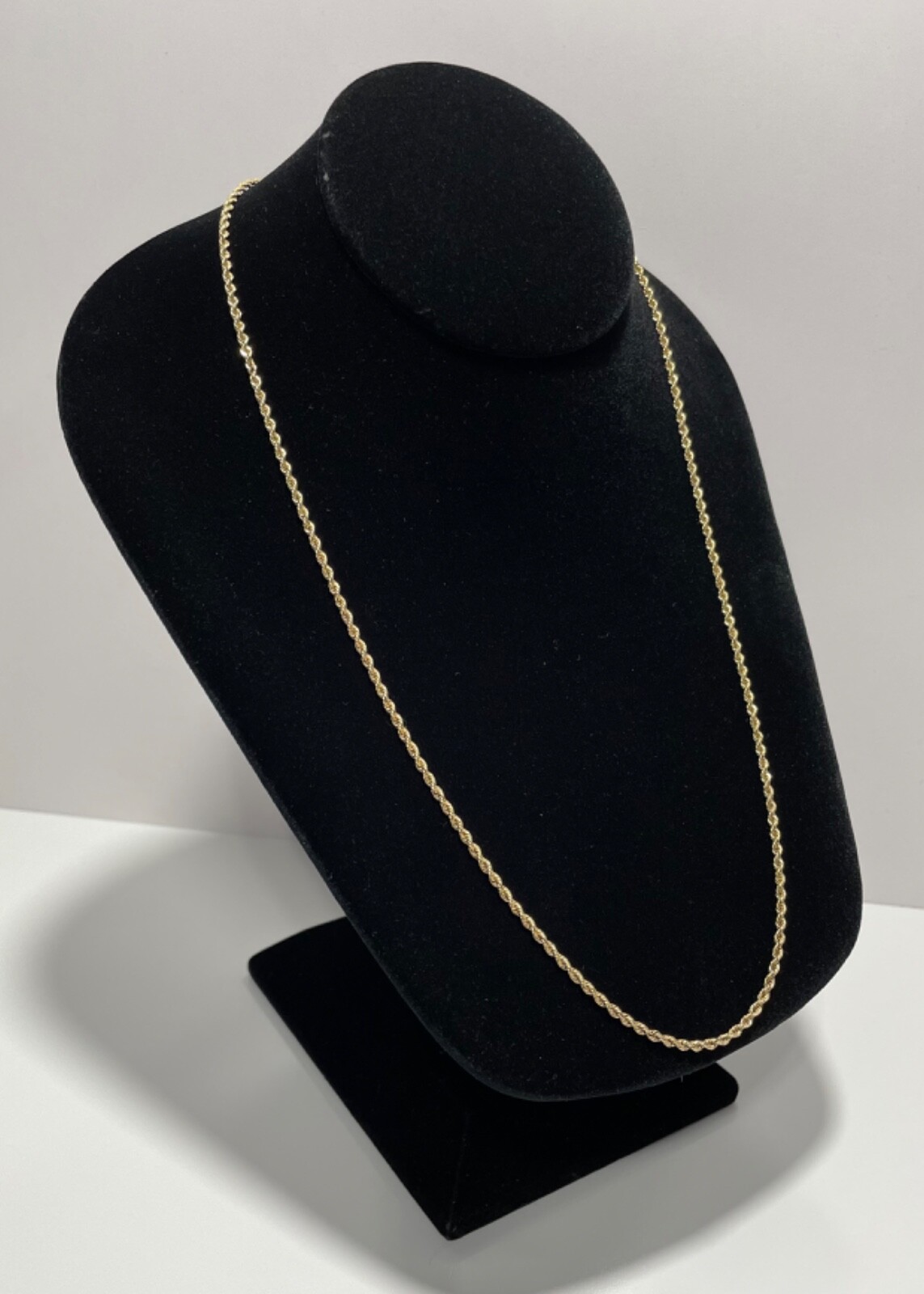 14K Solid Yellow Gold Diamond Cut 2.20mm Rope Chain Necklace Unisex 32 In.
