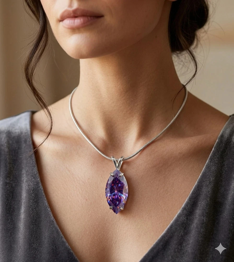 5.00 Ct Certified Purple Diamond Pendant, Tariffs FREE & Matching Studs .